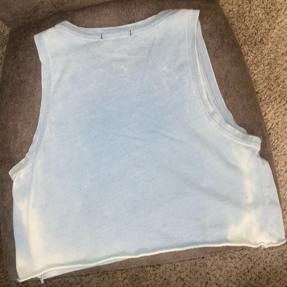 Biker Distressed Crop Tank Top - Picture 2 of 4